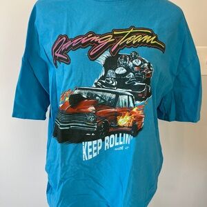 Women’s size large Modish Rebel racing graphic tee